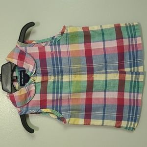 Ralph Lauren Girls Sleeveless Button Down Shirt Size 4
